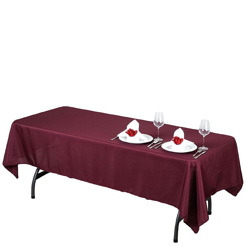 6 pcs 60x102" Polyester Rectangular Tablecloths Party Wedding Table Linens  Image