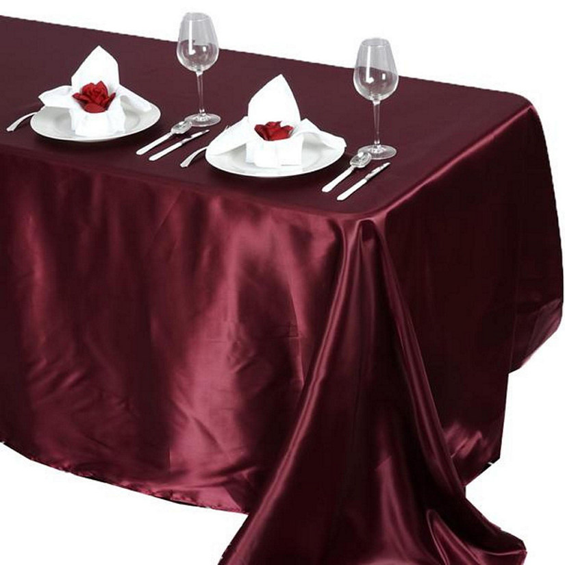6 pcs 90x132" SATIN Rectangular TABLECLOTHS Wedding Party Catering Decorations Image