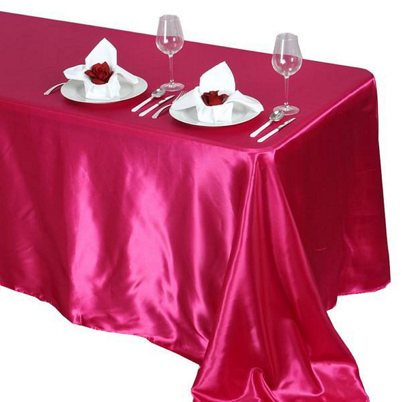 6 pcs 90x132" SATIN Rectangular TABLECLOTHS Wedding Party Catering Decorations Image