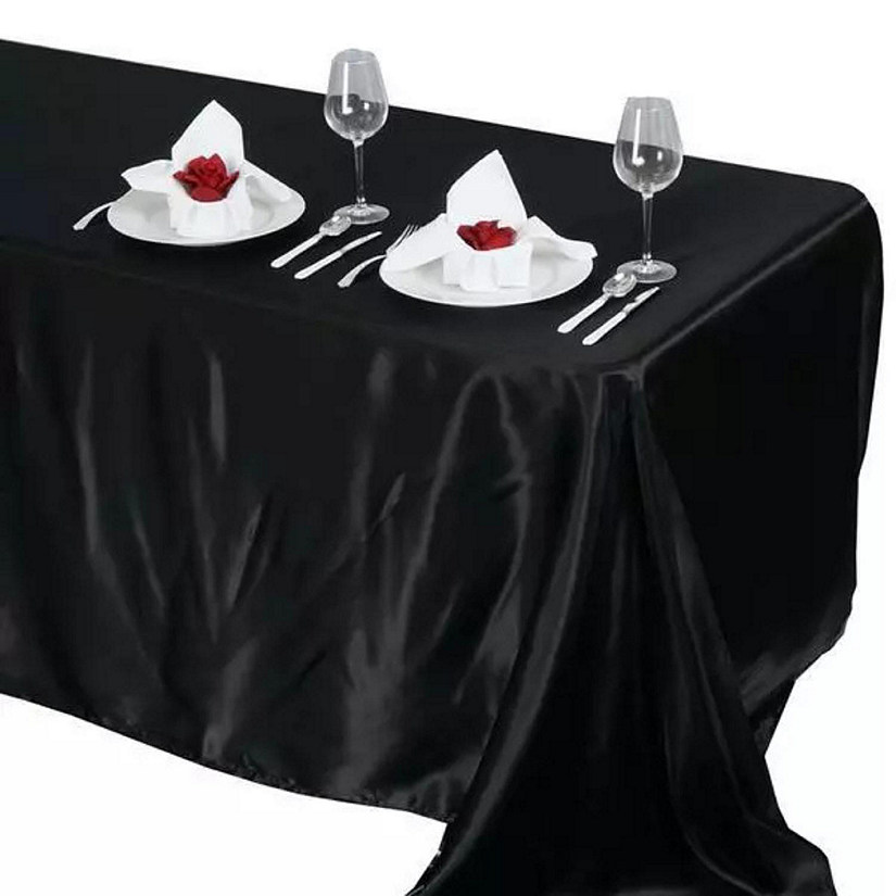 6 pcs 90x132" SATIN Rectangular TABLECLOTHS Wedding Party Catering Decorations Image
