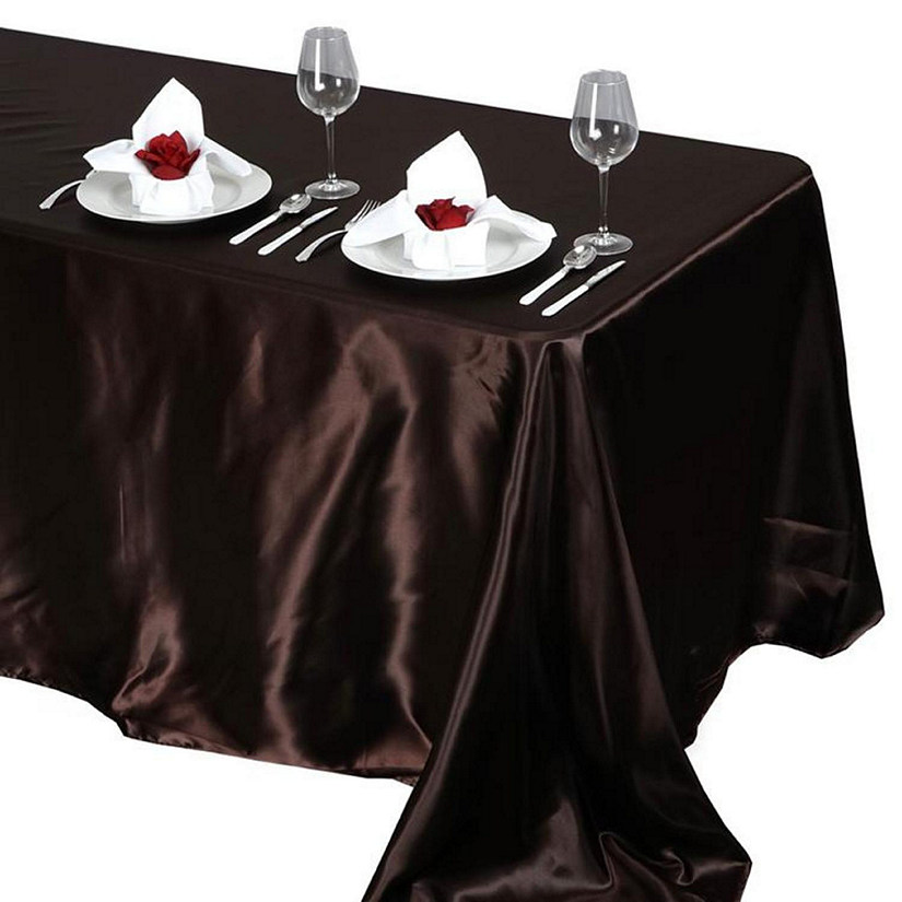 6 pcs 90x132" SATIN Rectangular TABLECLOTHS Wedding Party Catering Decorations Image