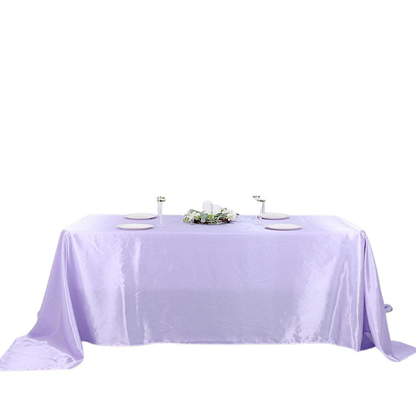 6 pcs 90x132" SATIN Rectangular TABLECLOTHS Wedding Party Catering Decorations Image