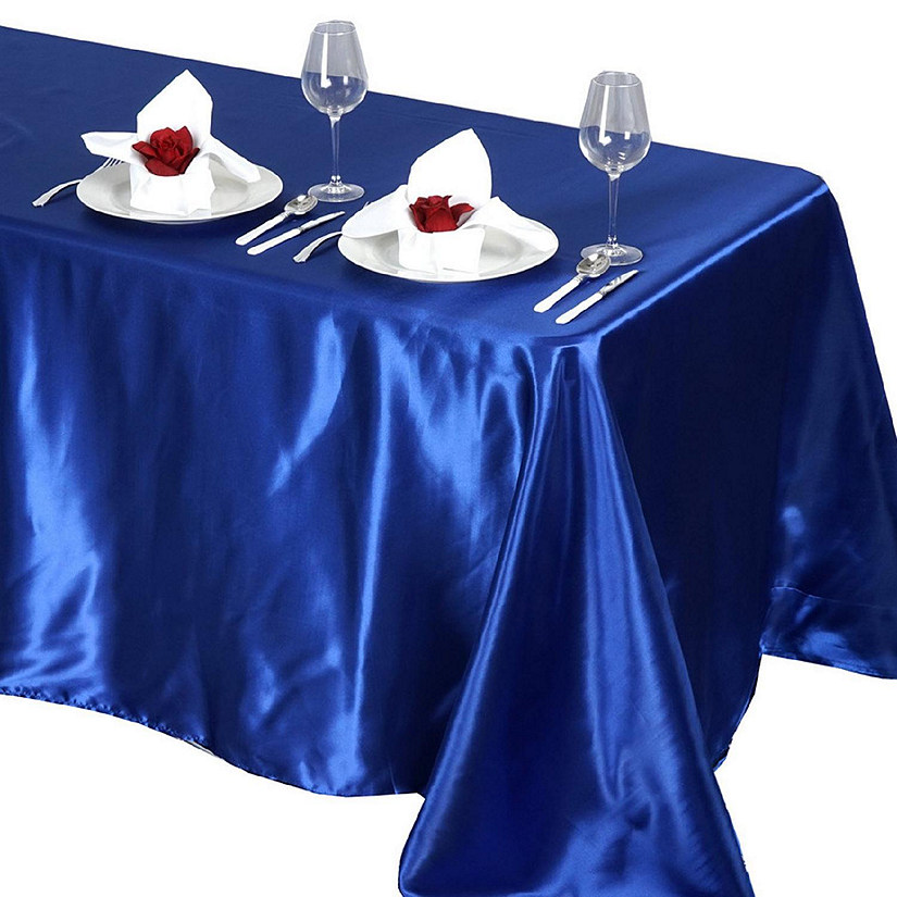 6 pcs 90x132" SATIN Rectangular TABLECLOTHS Wedding Party Catering Decorations Image