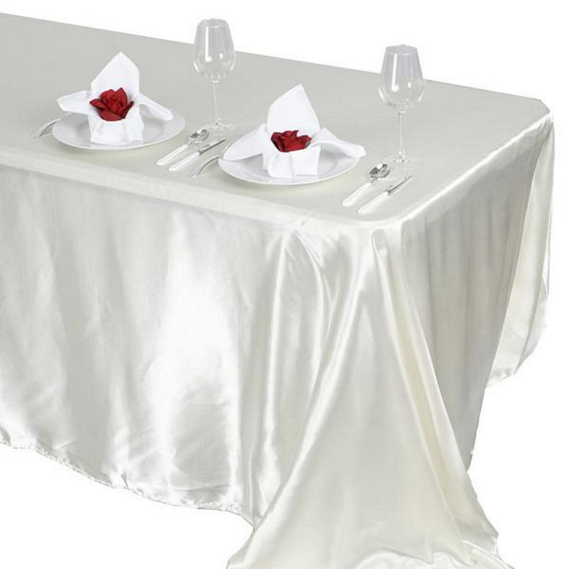 6 pcs 90x132" SATIN Rectangular TABLECLOTHS Wedding Party Catering Decorations Image