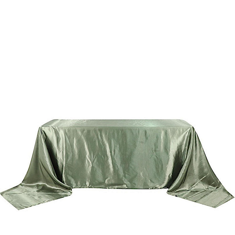 6 Pcs 90X156" Satin Rectangular Tablecloths Wedding Catering Dining Decorations Image