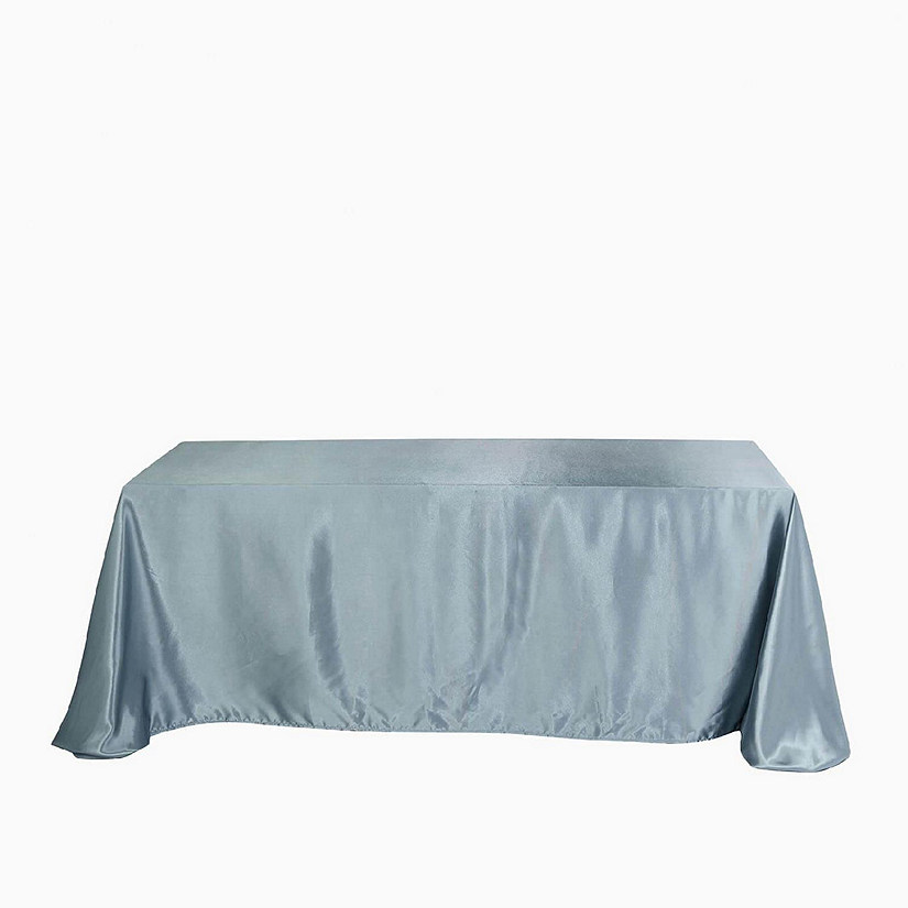 6 Pcs 90X156" Satin Rectangular Tablecloths Wedding Catering Dining Decorations Image