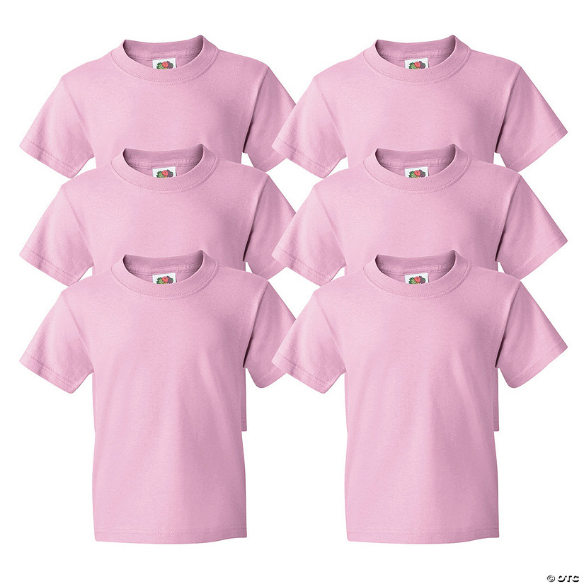 6 Pink Youth T-Shirts Image