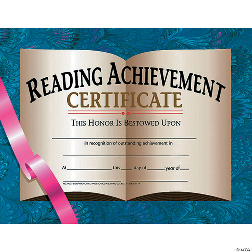 (6 Pk) Certificates Reading Image