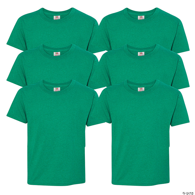 6 Retro Heather Green Youth T-Shirts Image