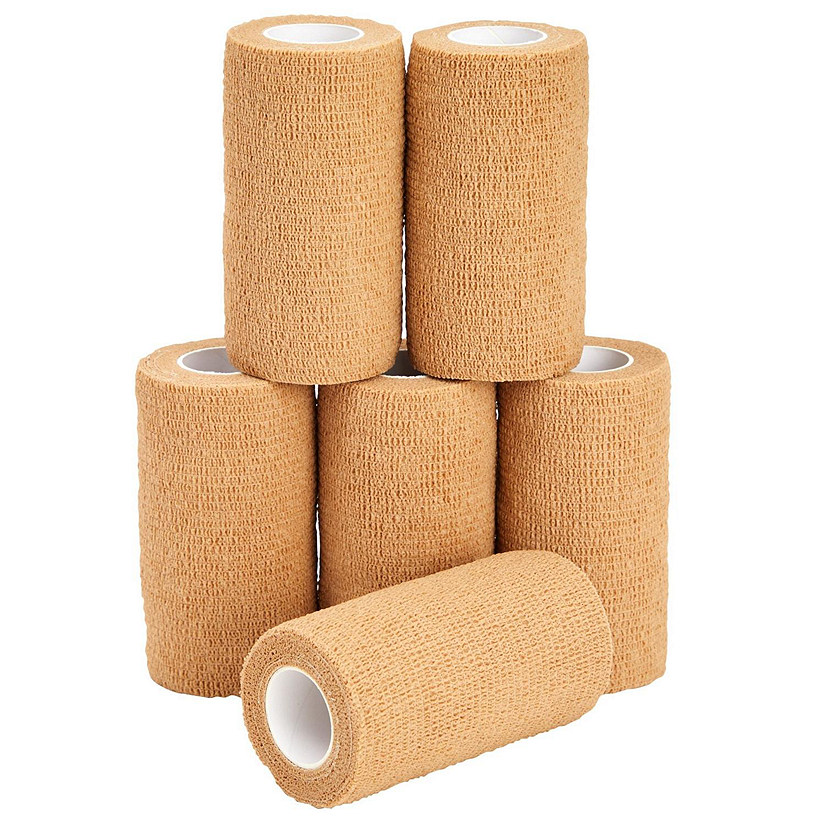 6-Rolls Self Adhesive Bandage Wrap, Vet Tape - 4 In x 5 Yds Elastic ...