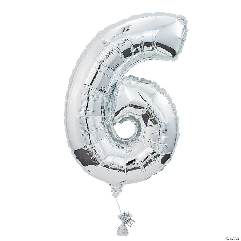 "6" Shaped Number 34" Mylar Balloon Image