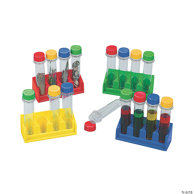 6" Super Science Clear Plastic Test Tubes with Trays - 20 Pc. Image