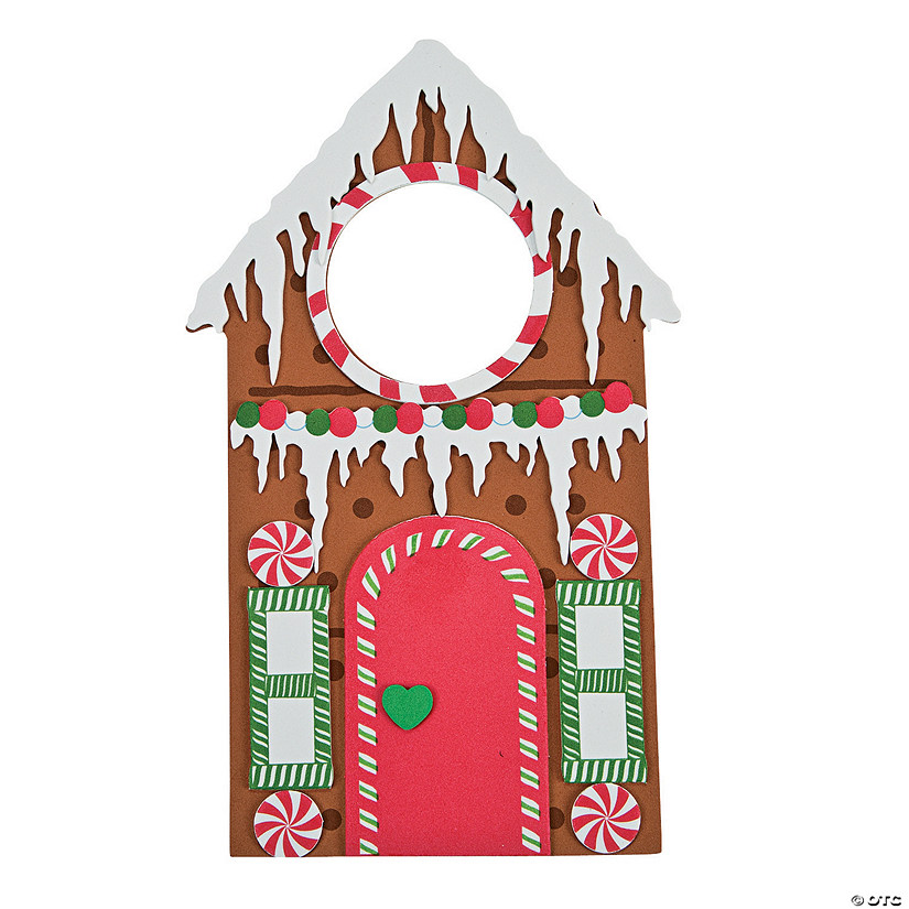 6" x 10" Gingerbread Doorknob Hanger Foam Craft Kit - Makes 12 Image