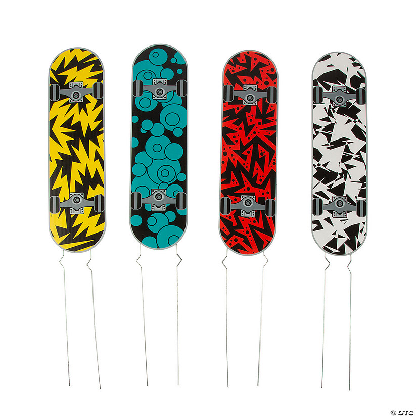 6" x 22" Skateboard Yard Stakes - 4 Pc. Image