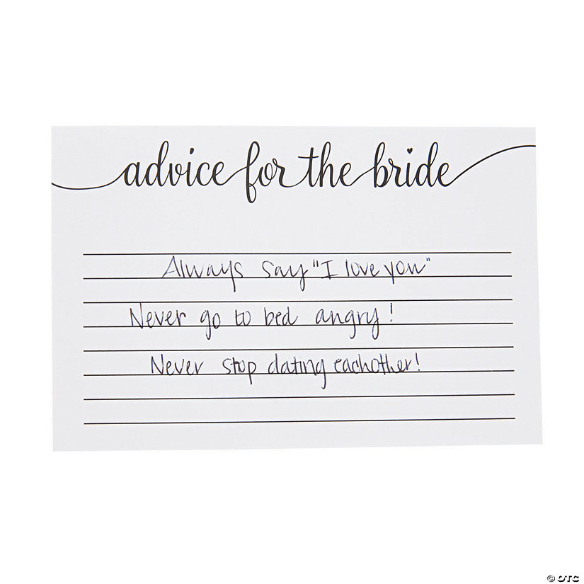6" x 4" Advice for the Bride Cardstock Bridal Shower Cards - 24 Pc. Image