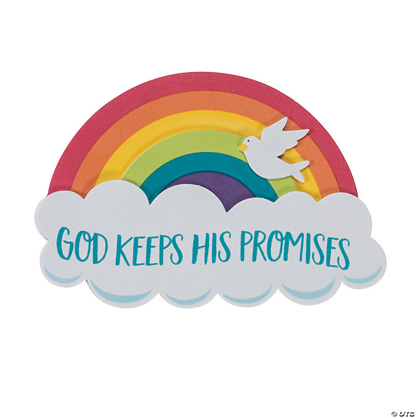 6" x 4" God Keeps His Promises Rainbow Magnet Craft Kit - Makes 12 Image