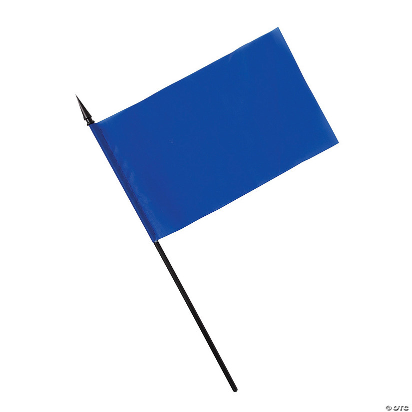 6" x 4" Polyester Blue Team Spirit Flags - 24 Pc. Image