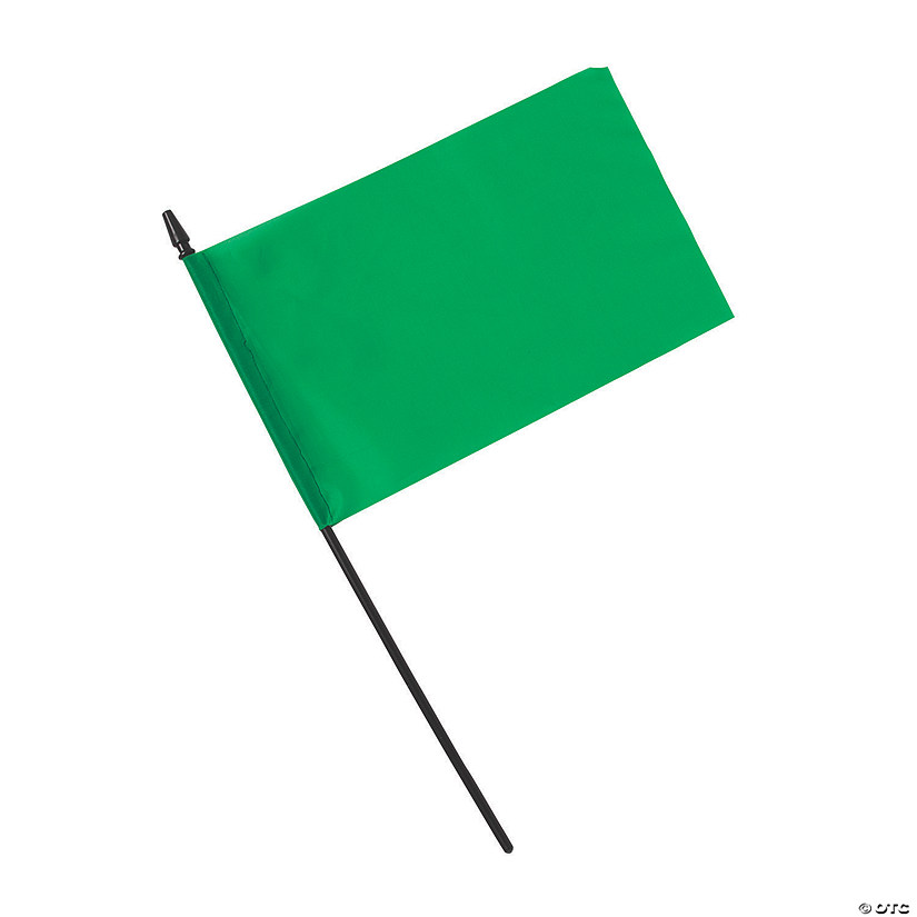 6" x 4" Polyester Green Team Spirit Flags - 24 Pc. Image