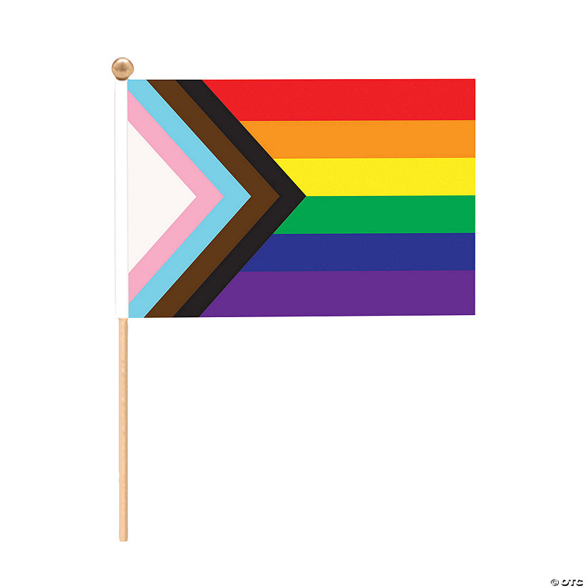 6" x 4" Small Polyester Pride Flags on Wood Stick - 12 Pc. Image