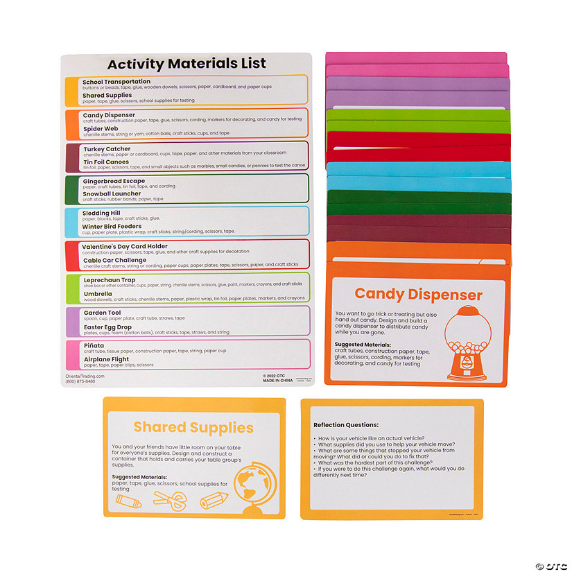 6" x 4" STEM Seasonal Activity Learning Challenge Laminated Task Cards - 19 Pc. Image