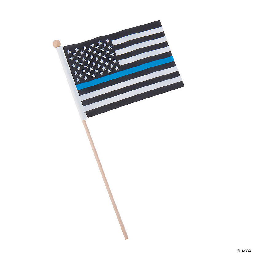 6" x 4" Thin Blue Line Small Flags - 12 Pc. Image