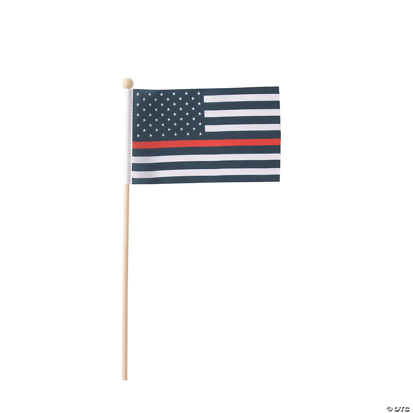 6" x 4" Thin Red Line American Flags - 12 Pc. Image