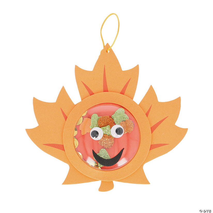 6" x 5 1/2" Fall Leaf Shaker Ornament Craft Kit - Makes 12 Image
