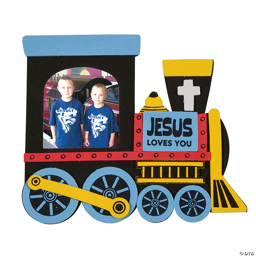 6&quot; x 5 1/4&quot; Railroad VBS Picture Frame Magnet Craft Kit - Makes 12 Image
