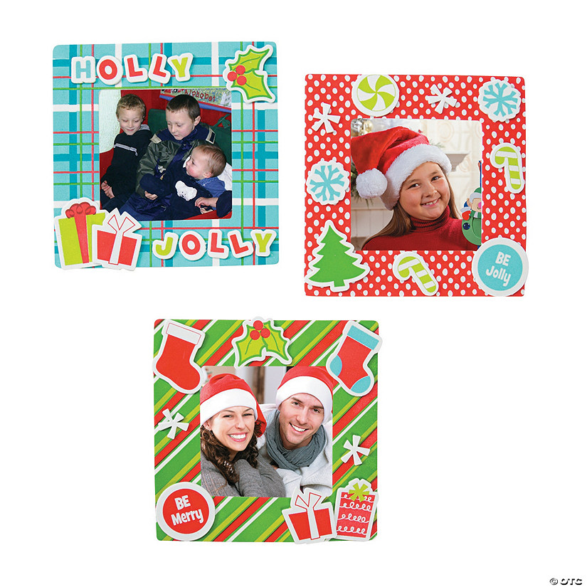 6" x 6" Christmas Picture Frame Magnet Craft Kit Assortment - Makes 24 Image