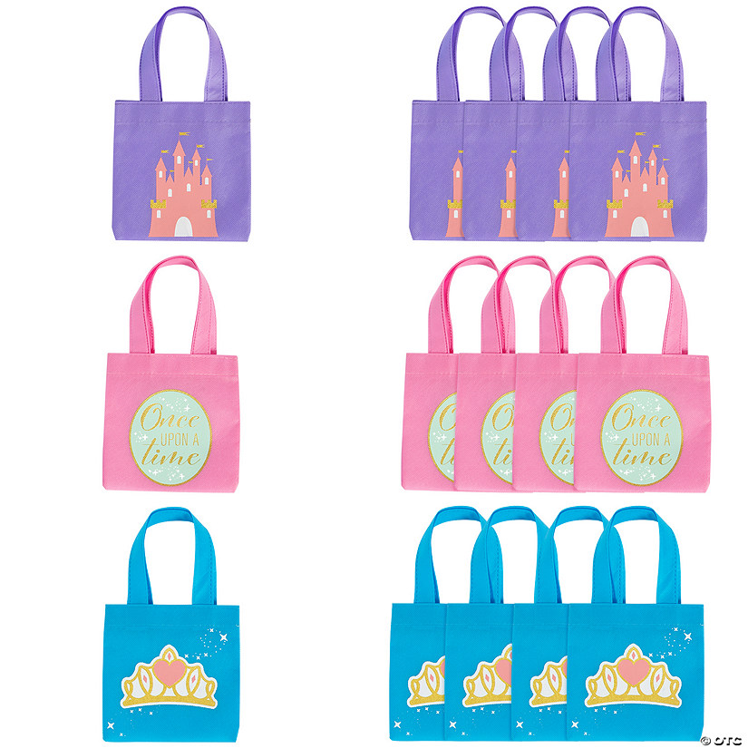 6" x 6" Nonwoven Mini Princess Party Tote Bags - 12 Pc. Image