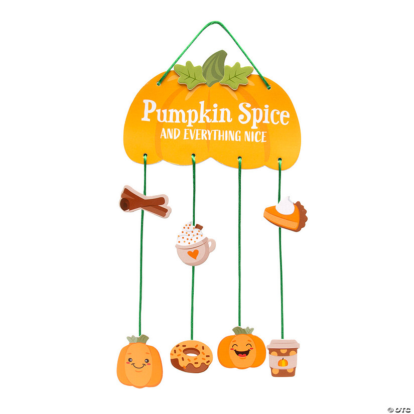 6&quot; x 8&quot; Fall Pumpkin Spice Hanging Mobile Foam Craft Kit - Makes 12 Image
