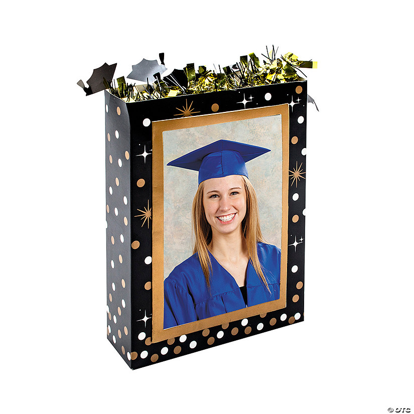 6" x 8" Graduate Photo Cardstock Table Centerpieces with Gold Foil Spray - 3 Pc. Image