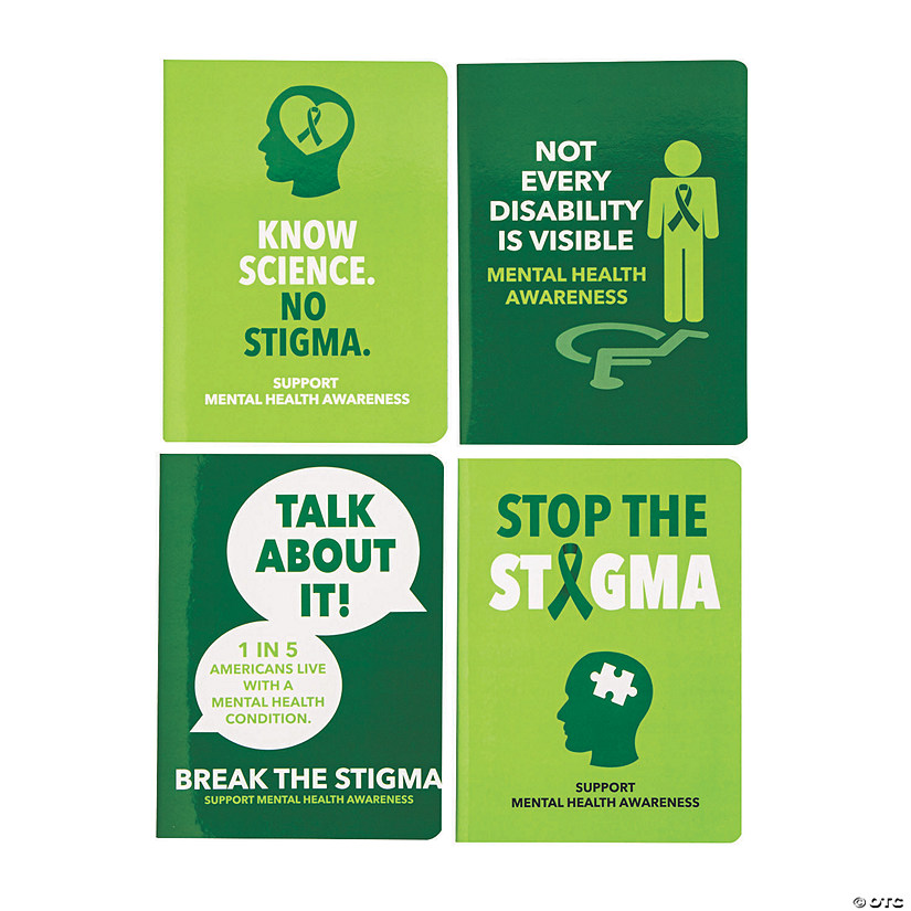 6" x 8" Mental Health Awareness Green Paper Journals - 12 Pc. Image