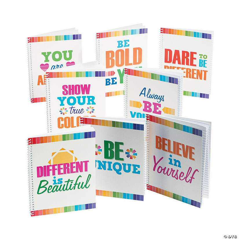 6" x 8" Paint Chip Inspirational Paper Spiral Notebook Journals - 8 Pc. Image