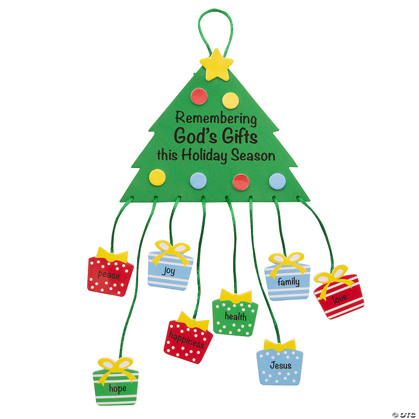 6" x 9" Remembering God&#8217;s Gifts Christmas Tree Mobile Craft Kit - Makes 12 Image