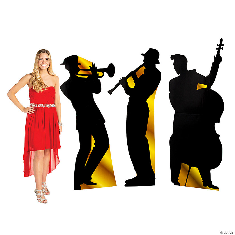 60" - 65" Band Silhouette Life-Size Cardboard Cutout Stand-Up Set - 3 Pc. Image