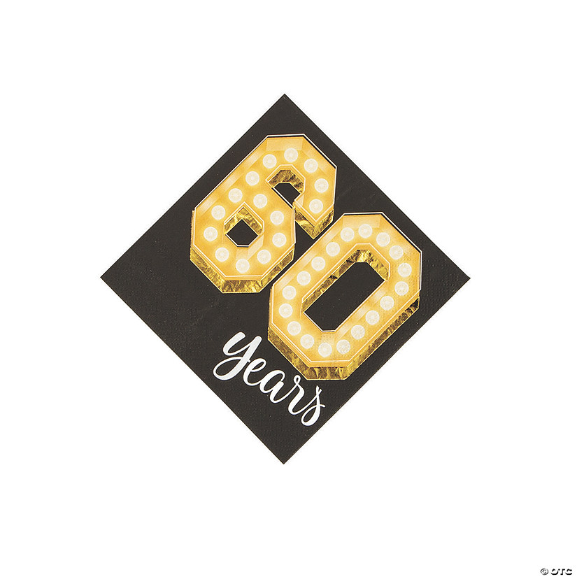 Birthday Milestone Napkins 13 Inch 16 Pack Gold Stars main image 1