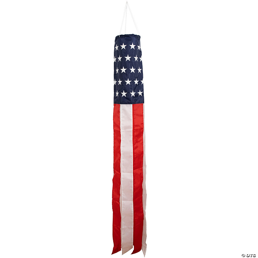60" Patriotic Stars and Stripes Outdoor Windsock Image