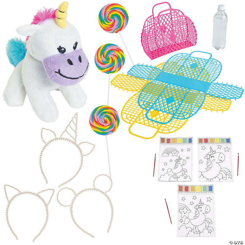 60 Pc. Unicorn Party Jelly Tote Favor Kit for 12 Guests Image