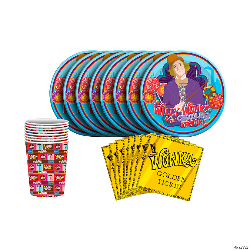 60 Pc. Willy Wonka & The Chocolate Factory Tableware Kit for 20 Guests Image