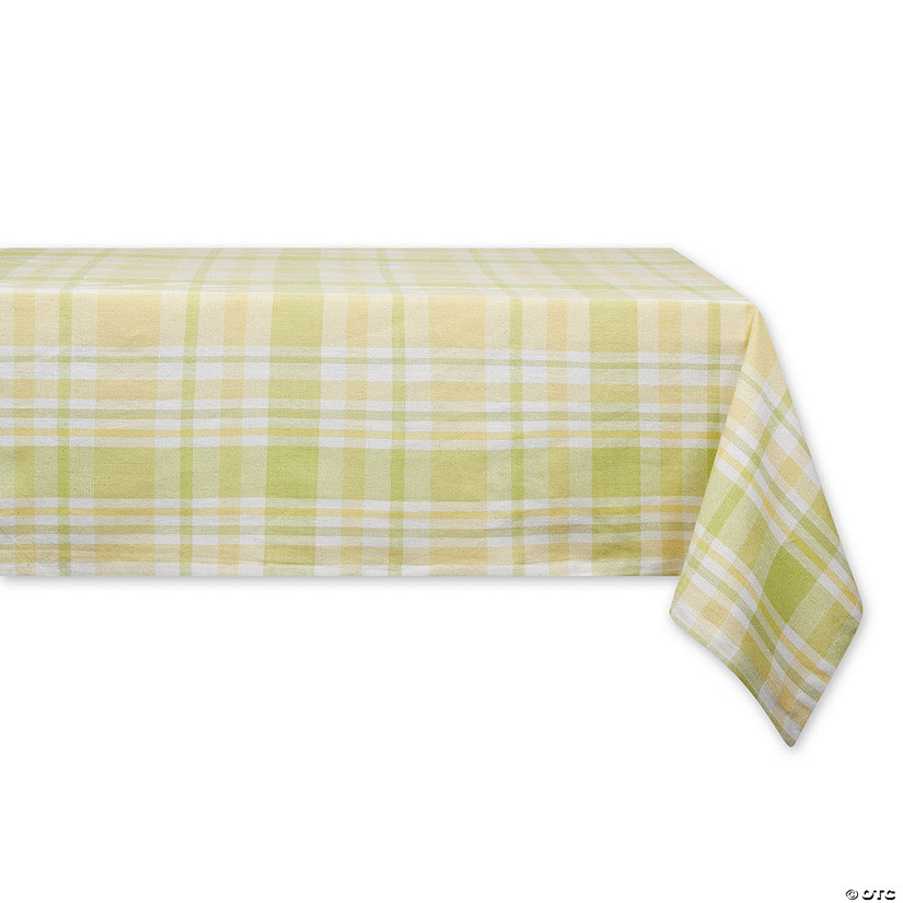 60" X 120" Lemon Bliss Plaid Tablecloth Image