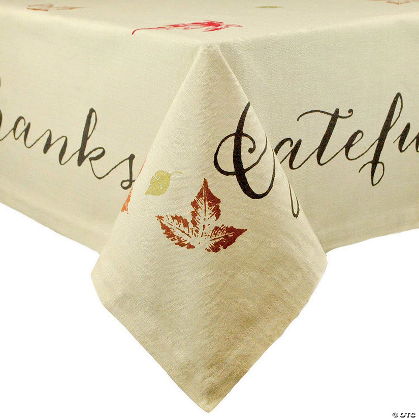 60" X 84" Rustic Leaves Print Tablecloth Image