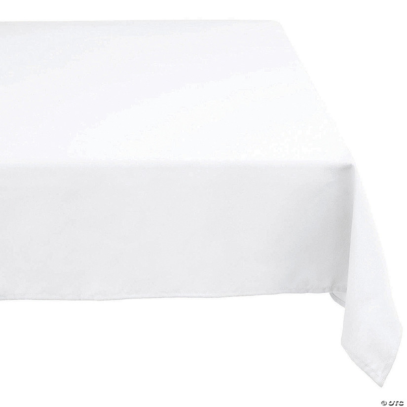 60" X 84" White Polyester Tablecloth Image