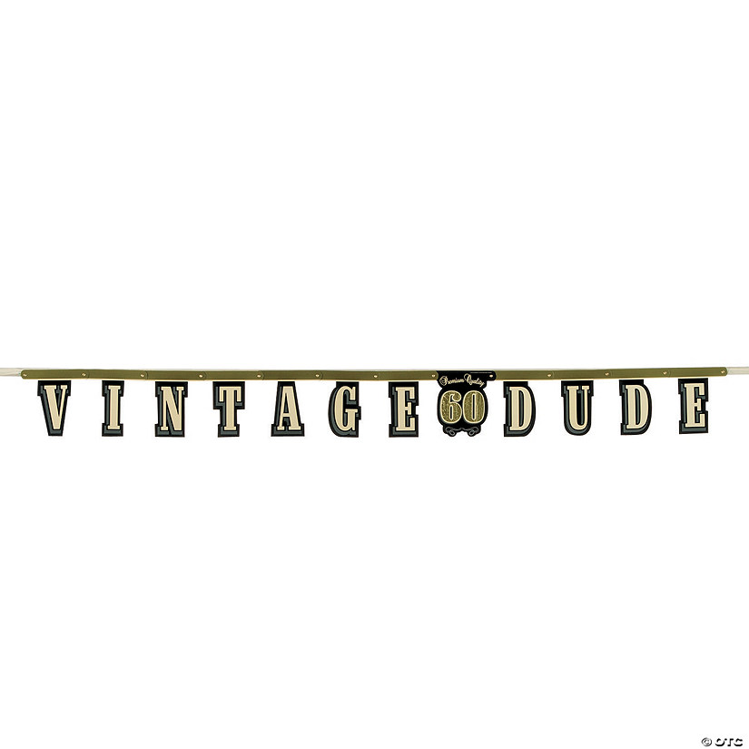 60th Birthday Vintage Dude Cardboard Jointed Banner Image