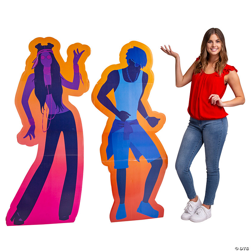64 3/4" - 65 1/4" Festival People Cardboard Cutout Stand-Ups - 2 Pc. Image