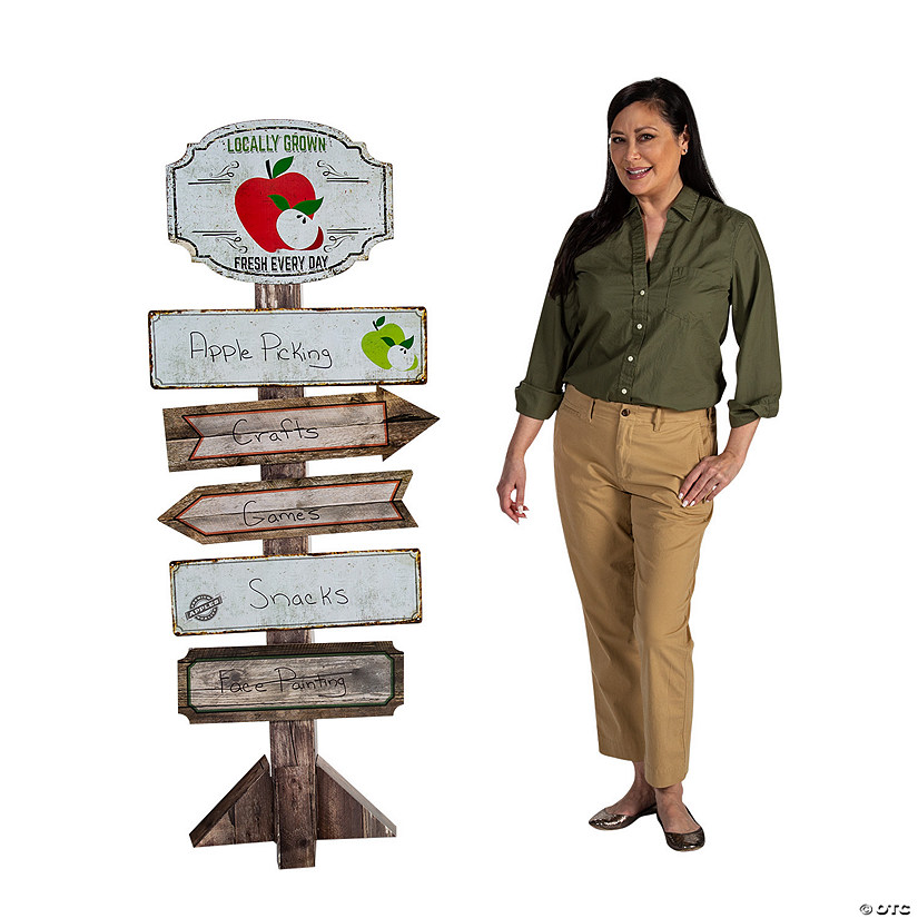 65" Apple Orchard Directional Sign Cardboard Stand-Up Image