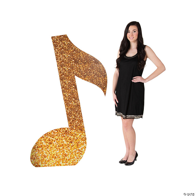 65" Gold Music Note Cardboard Cutout Stand-Up Image