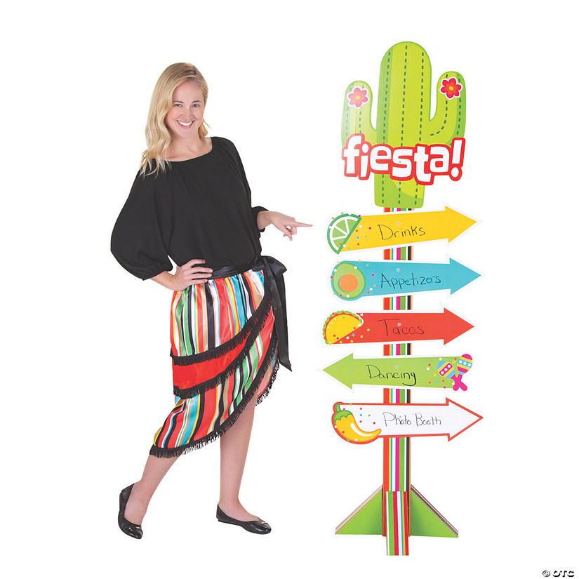 66 1/2" Fiesta Directional Sign Cardboard Cutout Stand-Up Image