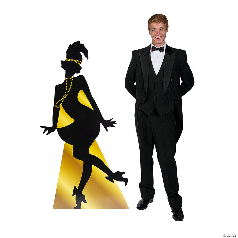 66" 20s Flapper Silhouette Life-Size Cardboard Cutout Stand-Up Image