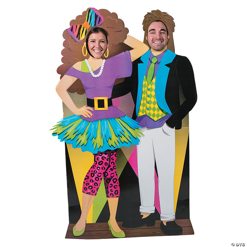 68" Awesome 80s Couple Life-Size Cardboard Cutout Stand-Up Image
